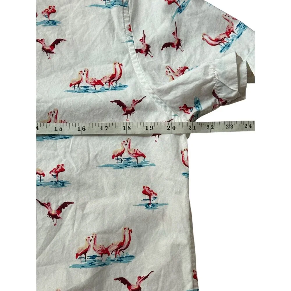 Denim & Flower Ricky Singh Slim Fit Mens Button Down Pink Flamingo Shirt Size Me - Picture 12 of 14